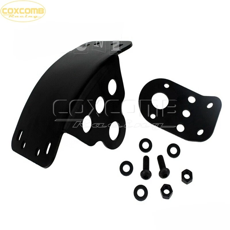 Soporte de matrícula de montaje lateral negro de 1 pieza para Harley Crusier Café Racer Foto 4 de 4