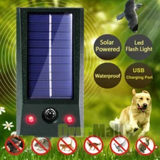Ultrasónico Animales Repelente De Perros Gatos Con Luz Energía Solar Para Jardín