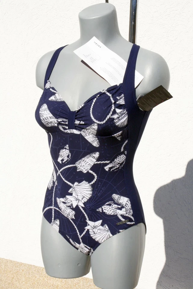 Saison-2023/24 702049-050 Solar Badeanzug mit breiten Trägern Marineblau in 38 - Bild 2 von 4