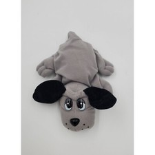 Vintage Dog Plush Puppy Grey Floppy Ears Big Eyes Freckles 9" Pocket