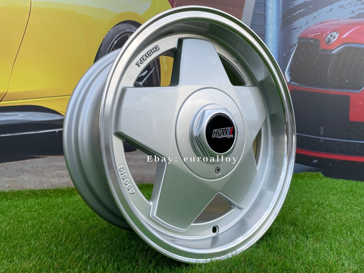 4 x 15 Inch 4x100/4x108 Borbet Style Silver Wheels: Fits For Honda