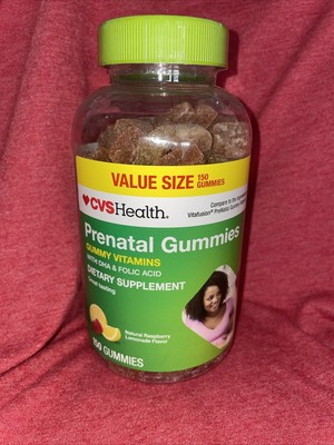 CVS Health Prenatal Gummy Vitamin 150 Gummies, Raspberry Lemonade, EXP 03/2025
