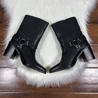 NEW Steve Madden Women's Size 6.5 M Black Leather Alessio Ankle Boot Bootie