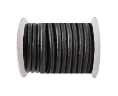 8 mm Leder Kordel Schnur 100 % echte Spitze Tanga Halskette für Schmuck rund schwarz