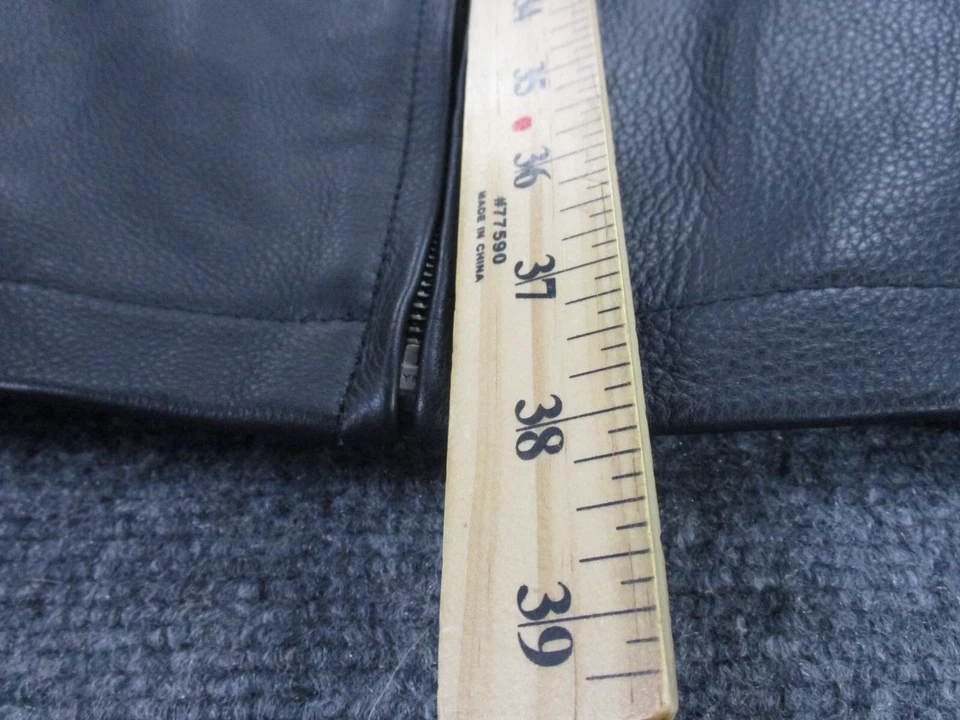 Chaqueta Nike Hombres 3XLT Cuero Negro Motociclista Baloncesto Pesado 279122 010 Swoosh Logo Foto 4 de 4