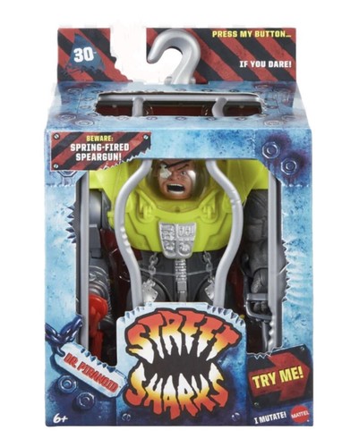 2024 Mattel 30th Anniversary Street Sharks DR. PIRANOID 6” Action Figure 6+ New