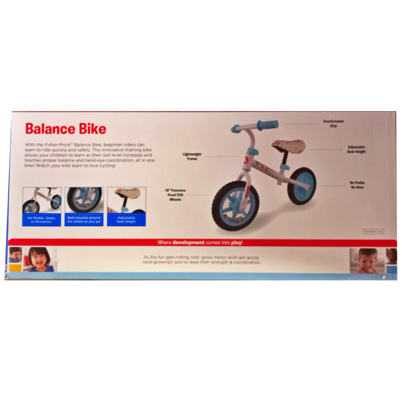 Fisher Balance Bike 10 Inch Wheels Adjustable Seat Lightweight Age