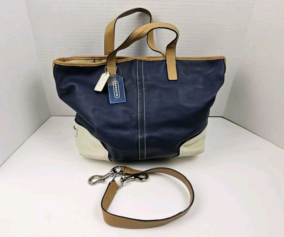 Coach Hadley Midnight Blue/White F27728 Convertible Shoulder