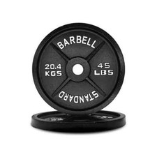 2 PCS 45 Lbs 2 inch Barbell Olympic Cast Iron Weight Plates Workout Fitness Gym
