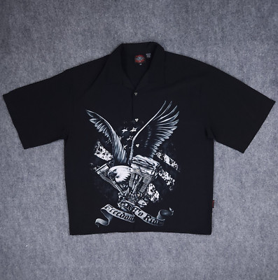 Dragonfly Roadhouse Shirt Mens 4XL Black Eagle Freedom To Ride Engine Flag US