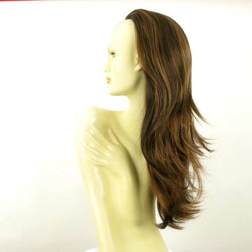 DT Half wig HairPiece extensions chocolate clear poly mesh copper 24.4 :13/627c - Picture 2 of 7