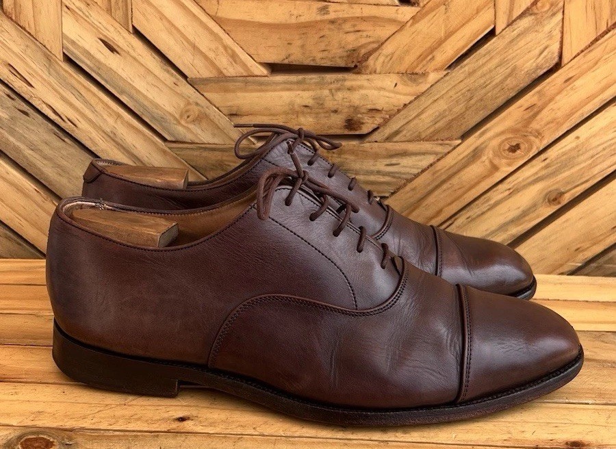 SAOLA Scarpe eleganti Oxford TRICKERS Derby punta a cappuccio pelle marrone taglia UK 10 5 US 11 5