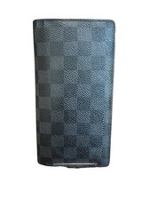 Louis Vuitton Brazza Black Damier Graphite Canvas Long Wallet