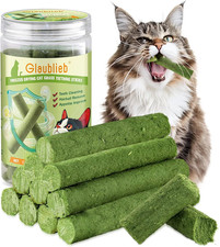 50G Cat Grass Teething Stick, Freezed Dried Cat Grass Sticks Snacks for Cats, Ed