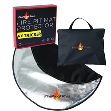 24" Round Fire Pit Mat - Non-Combustible Heat Deflector for Deck & Patio Protect
