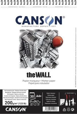 Canson The Wall Marker Pad A4 200gsm, 30 White White Sheets - *NEW*