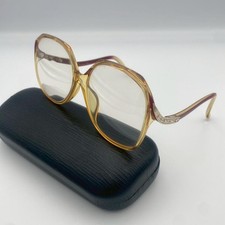 Christian Dior Eyeglass Frame 2271A 80 55 14 Brown Gold CD Logo Rhinestone Case