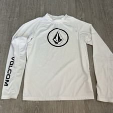 Volcom Lido Long Sleeve UPF 50 Rashguard Boys Size XL White Sun Shirt UPF 50