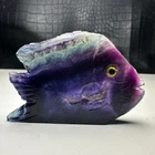 Natural Crystal Mineral Specimen.Fluorite.Hand-carved FISH.Statue.GIFT.BO
