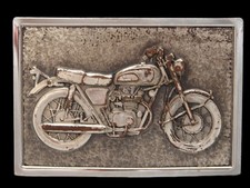 PF03157 VINTAGE 1970s  CAFE RACER MOTORCYCLE  COMMEMORATIVE BELT BUCKLE