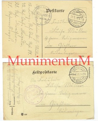 Feldpostkarten RIR 81, 21. Reserve-Division Gießen 1915 Res.-Inf.-Regiment F82