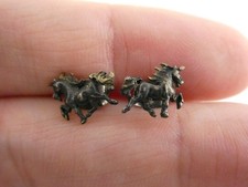 Vintage Sterling Silver Figural Unicorn Stud Earrings 925 1g 11.29mm Width