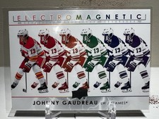 2021-22 Upper Deck Series 1 Electromagnetic Insert Johnny Gaudreau Flames #EM-15