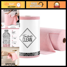 Microfiber Cleaning Cloth Roll - 90 Sheets, 12" x 12", Soft Absorbent Pink Cloth