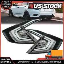 LED Clear Chrome Tail Lights for Honda Civic 10th Gen Sedan 2016-2021 Rear Light
