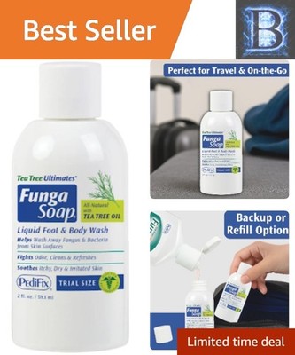 FungaSoap Tea Tree Oil Travel Size Foot & Body Wash - 2 oz for Itchy Skin