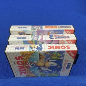 Master System SONIC THE HEDGEHOG x3 Games 1 + 2 + Chaos PAL (Works in US)