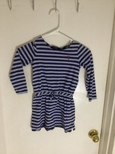 Polo Ralph Lauren Girls Striped Cotton Jersey Dress Size 5