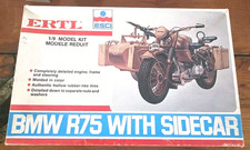 Moto BMW R75 1/9 Esci con sidecar #7001 completa con decalcomanie e borse sigillate