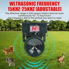 Solar Ultrasonic Bird Repellers Pest Control Scarer Deterrent Fox Motion Sensor