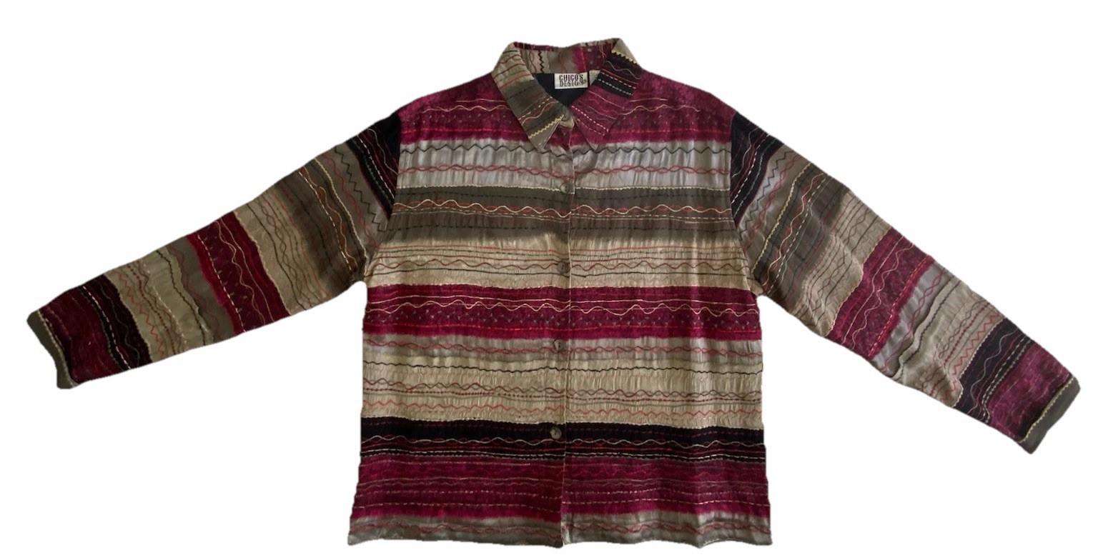 Chico’s Collared Multicolored Fully Lined Light J… - image 1