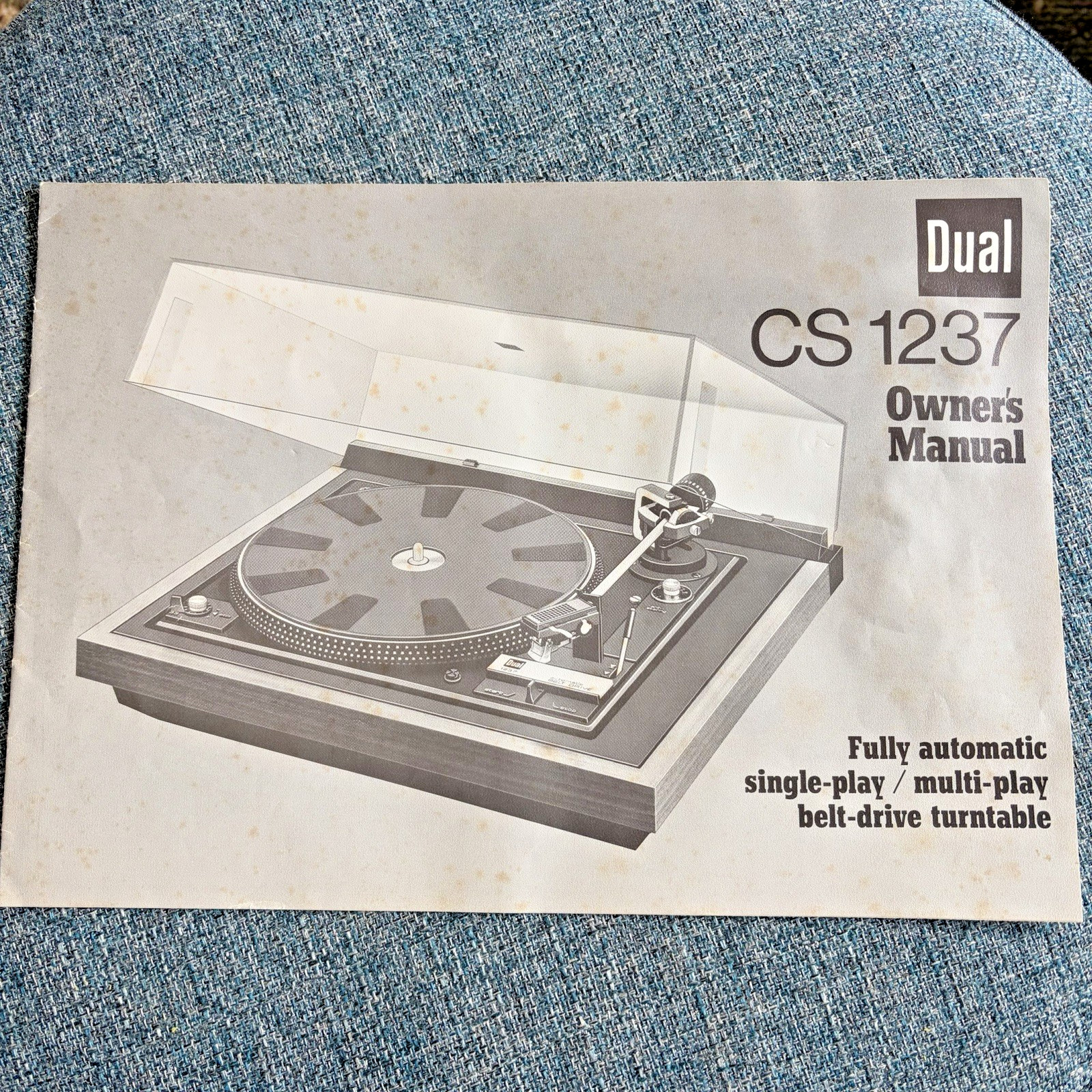 Dual CS-1237 Turntable Owners Manual Brochure Catalog Dust Cover Folder OEM Orig