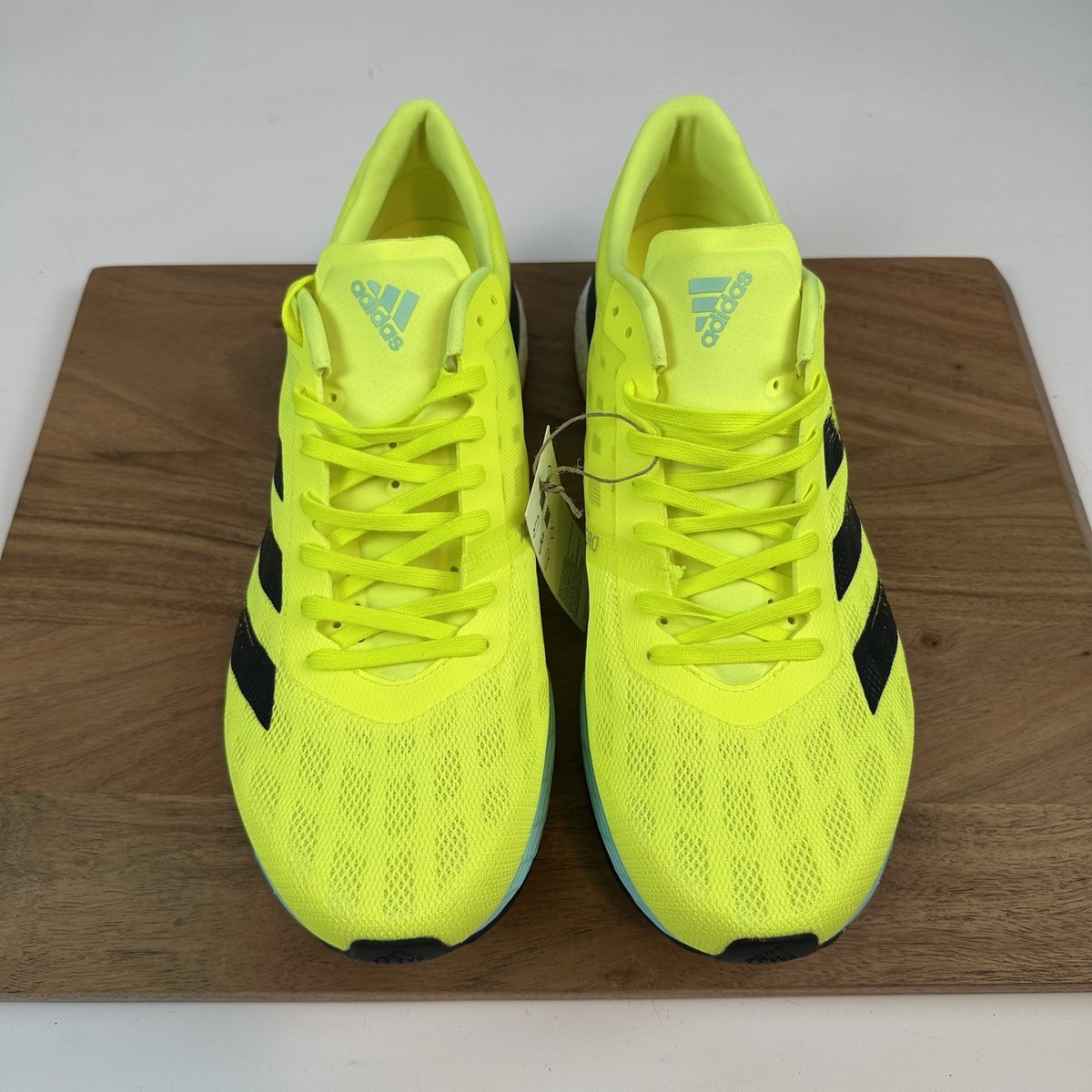 New Mens Adidas Adizero Boston 9 Green Running Sneakers Shoes Size 13 M