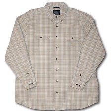 CARHARTT 2XLT Tall Loose Fit Midweight Men's Plaid Button Down LS Shirt