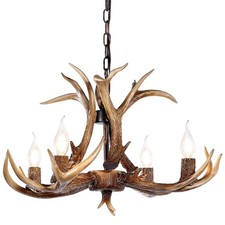 Olhapzp Antler Chandelier Lighting Deer Lamp Vintage Rustic Farmhouse