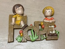 Vintage Burwood Hope Kids On Fence Wal Hanging
