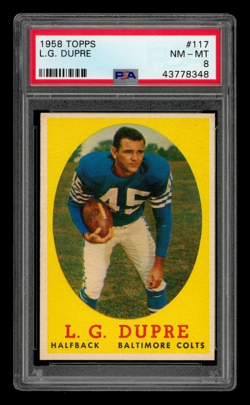 1958 Topps Set-Break #117 L.G. Dupre PSA 8 NM-MT