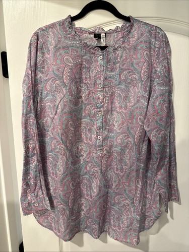Blouson-Shirt Casual à Manches Longues Talbots - Taille Petite (PL) - Couleur Pêche - Polyester Imitation Suède