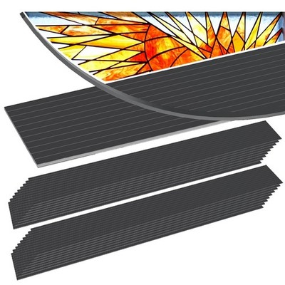 IRWORHDR 216 Ft Self-Adhesive Glass Lead Lines, 12'' x 1/8'' x 1mm, Black