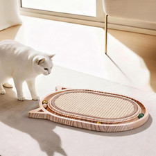 Cat Scratcher Sisal Scratching Pad Toy with Ball Track Wooden Interactive For