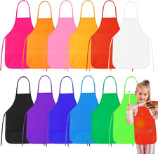 12 Pcs Kids Aprons for Painting, Art Smocks Children Fabric Aprons for Art Paint