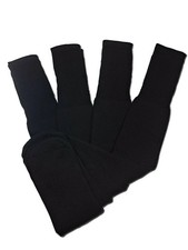 4 Pairs Mens Black Tube Socks Big and Tall Extra Long Thick Cotton - 24 Inches