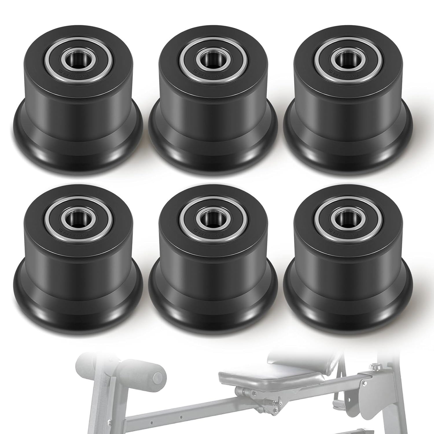 6-Pack Sliding Seat Bracket Roller for Bowflex Home Gym Fits Motivator2 Pr1000