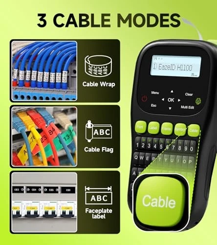 Label Maker Machine with-Tape Laminated, H1100 Black Label Maker with Label Maker Machine with-Tape Laminated, H1100 Black Label Maker with