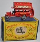 LESNEY MATCHBOX YESTERYEAR - Y2 LONDON B TYPE BUS - 8 OVER 4 WINDOWS - MINTY