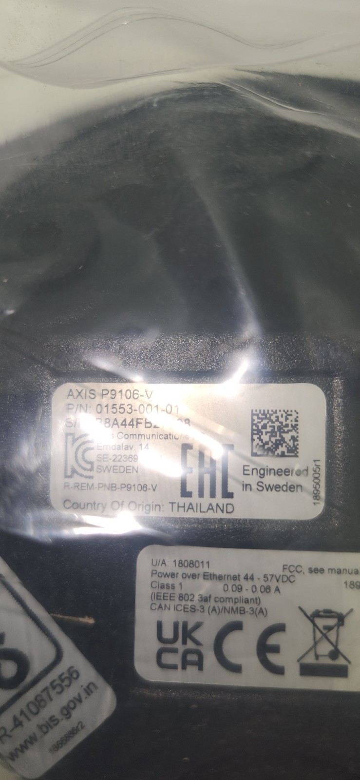 Axis P9106-V White 3MP Indoor Corner IP Security Camera 01553-001